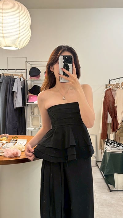 抓褶下裙擺鬆緊平口(可當短裙）7