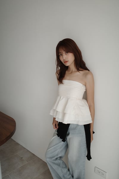 抓褶下裙擺鬆緊平口(可當短裙）4