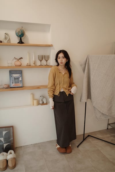 垂帶舒服排扣薄毛衣3