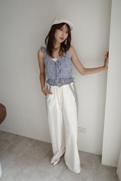 高質感腿長拼接棉褲4