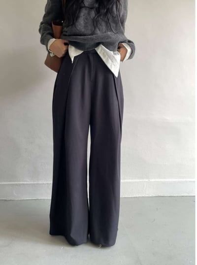 高級設計壓摺西裝落地褲7