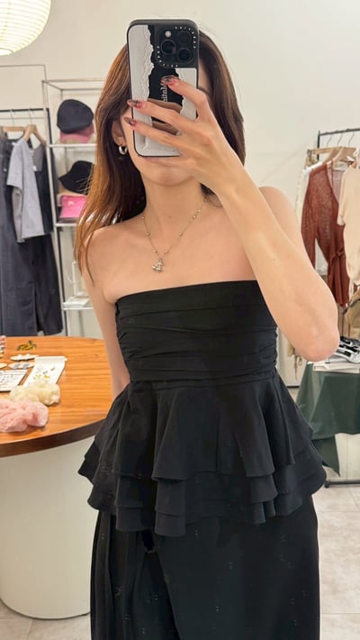 抓褶下裙擺鬆緊平口(可當短裙）9