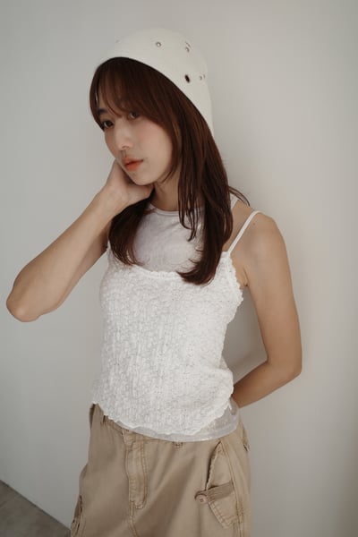 皺皺雕花細肩背心2