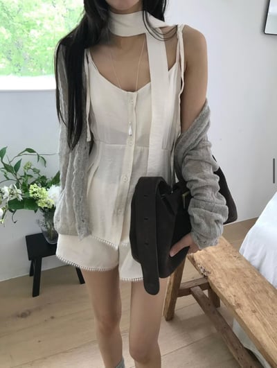 微光澤附綁帶傘狀背心6