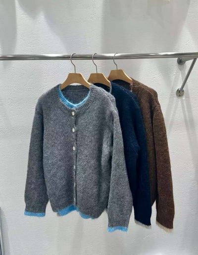 (Best!) 撞色假兩件拼接毛衣小外11