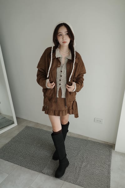 (推薦）大勢麂皮設計雙口袋外套1