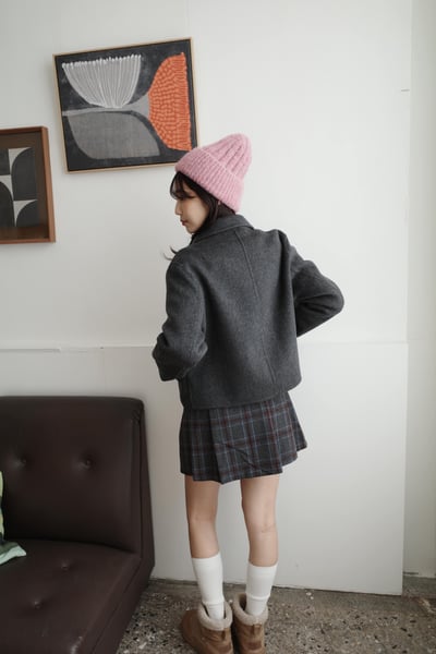 質感韓國短版手工羊毛外6