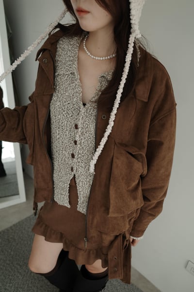 (推薦）大勢麂皮設計雙口袋外套4