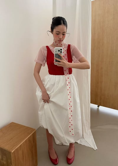 (不買會後悔)網紗坑條背心兩件式set7