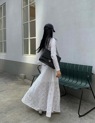 漂亮透透蕾絲A字裙4