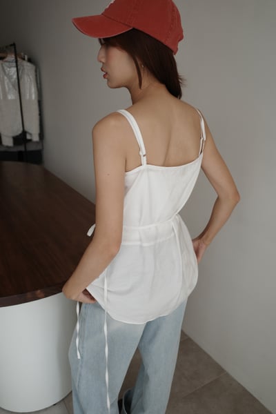 仙女荷葉邊交叉繞腰綁帶上衣13