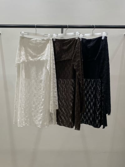 層次透膚側垂帶蕾絲半裙4