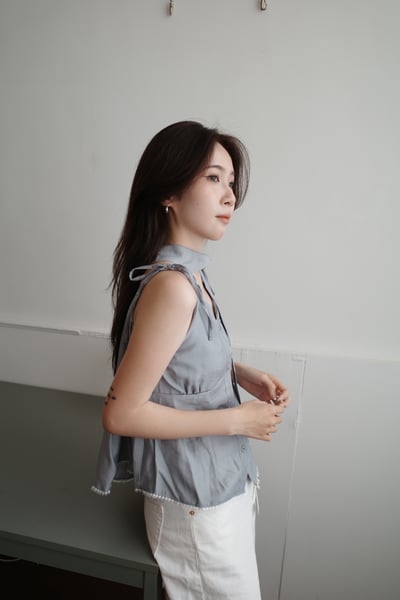 微光澤附綁帶傘狀背心5