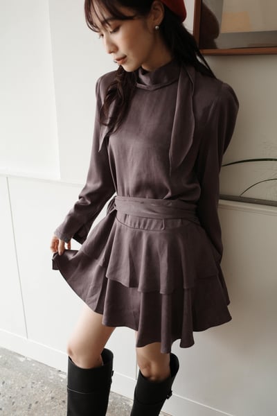 磨毛光澤質感綁帶蛋糕洋6