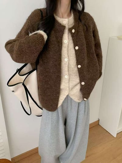 (Best!) 撞色假兩件拼接毛衣小外8