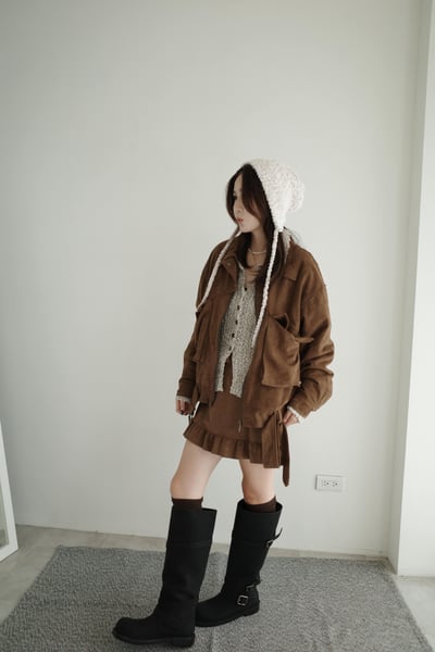 (推薦）大勢麂皮設計雙口袋外套3