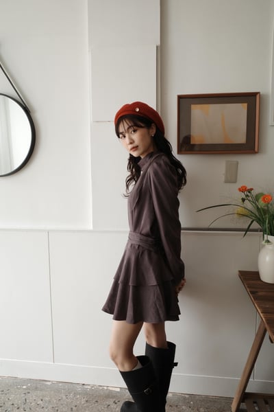 磨毛光澤質感綁帶蛋糕洋7