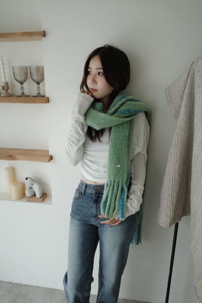 羊絨毛雙層兩用圍巾2