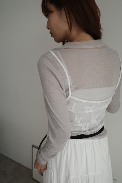 透透蕾絲小花細肩背心5