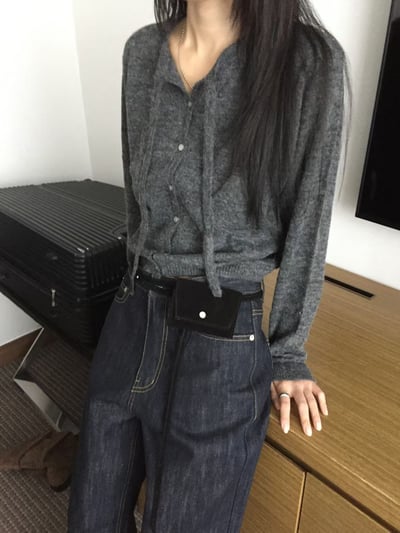 垂帶舒服排扣薄毛衣6