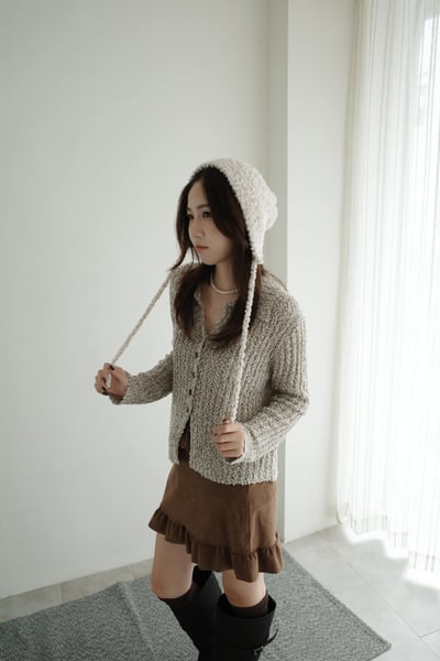 顆粒混織紋小領上衣5