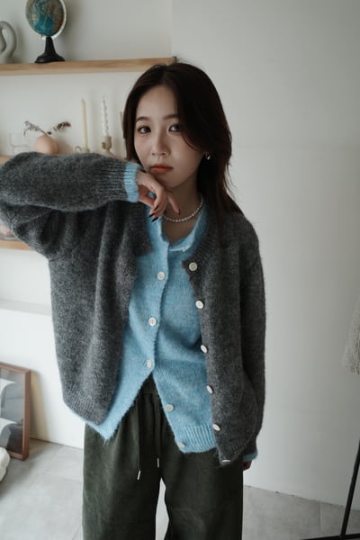 (Best!) 撞色假兩件拼接毛衣小外2