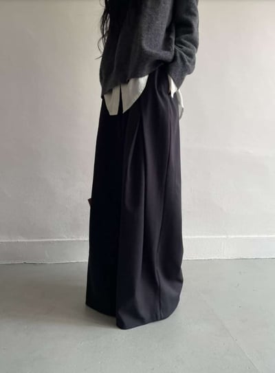 高級設計壓摺西裝落地褲8