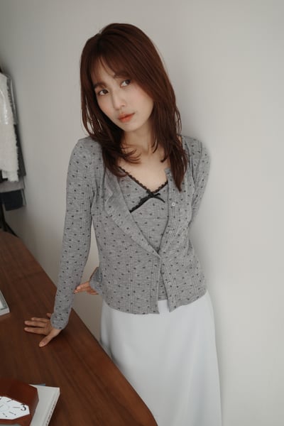 小背心外套小花兩件式1