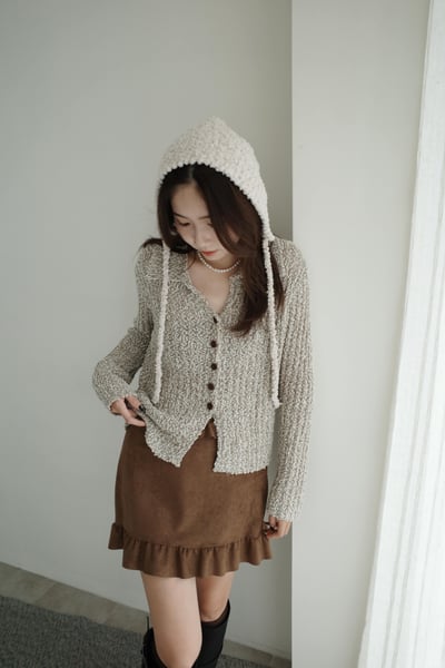 下擺設計麂皮半裙2