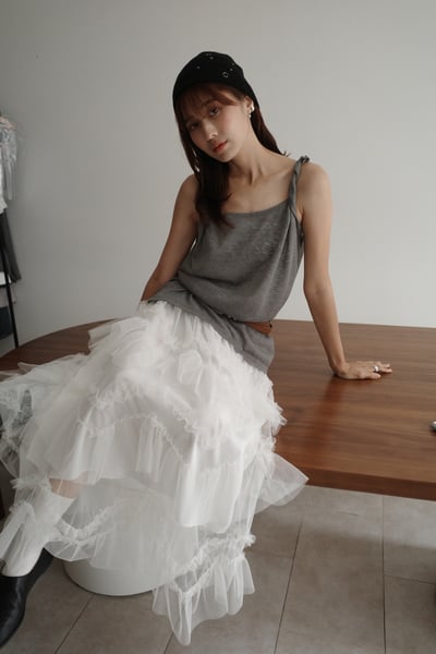 扭結棉麻後挖洞背心3