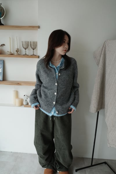 (Best!) 撞色假兩件拼接毛衣小外5