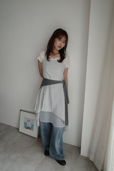 設計不對稱層次質感洋裝2