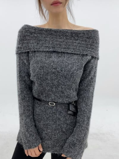 前後兩穿大Ｖ翻領平口毛衣6