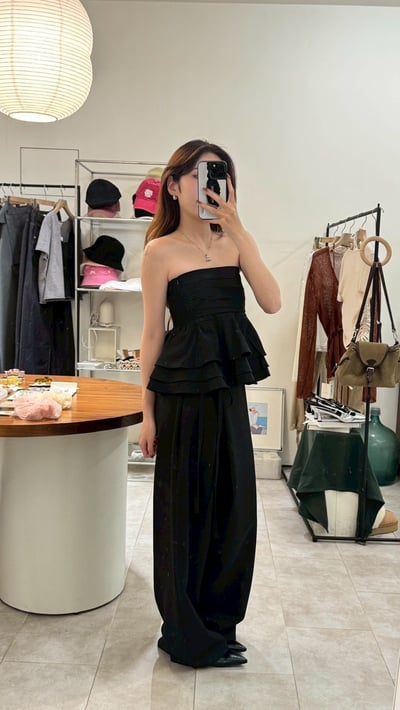 抓褶下裙擺鬆緊平口(可當短裙）8