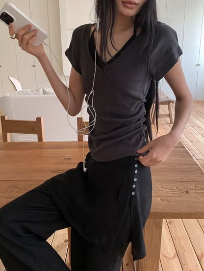 舒適繞脖綁帶簡約上衣6