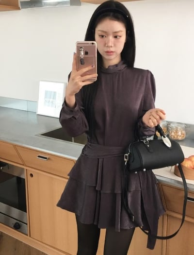 磨毛光澤質感綁帶蛋糕洋8