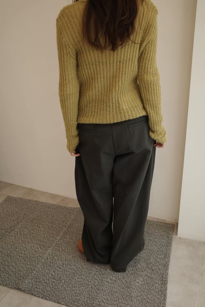 下單扣設計挺版斜紋布工作褲4