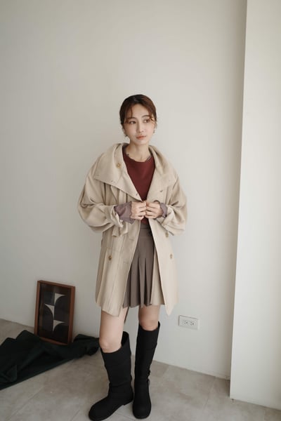 *大牌質感* 設計綁帶長版風衣洋裝4