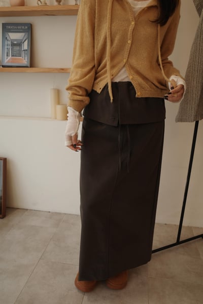 大折翻領直筒半裙6