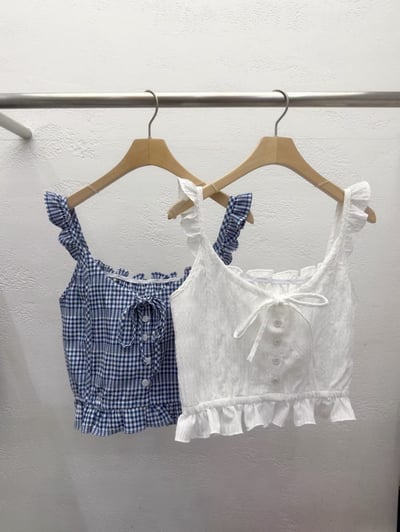 荷葉邊肩帶小裙擺背心5