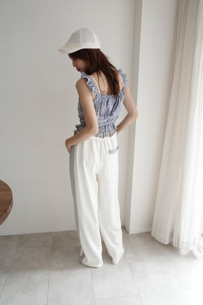 高質感腿長拼接棉褲2