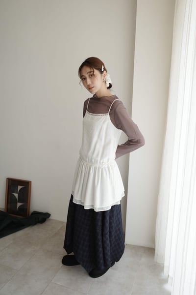 經典熱銷！不規則切角鬆緊格子長裙5