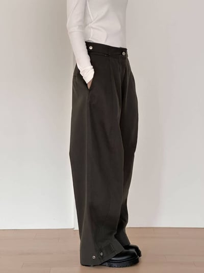 下單扣設計挺版斜紋布工作褲10