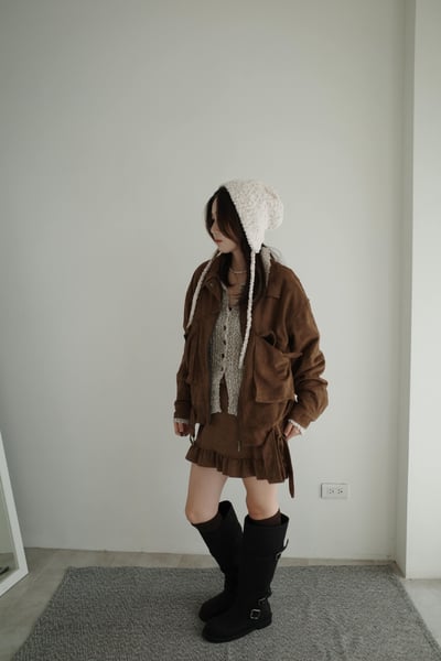 (推薦）大勢麂皮設計雙口袋外套2