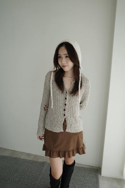 顆粒混織紋小領上衣3