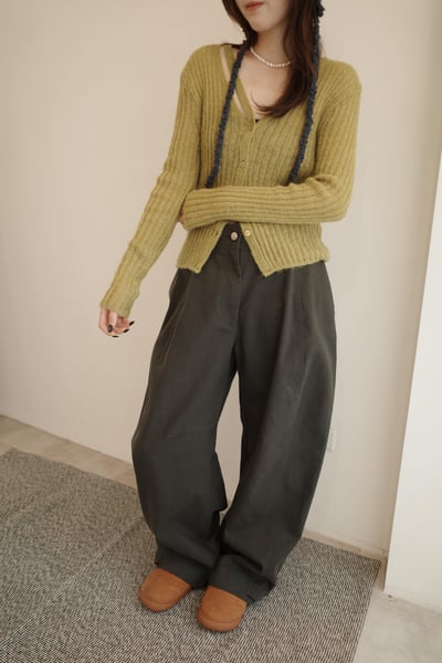 下單扣設計挺版斜紋布工作褲2