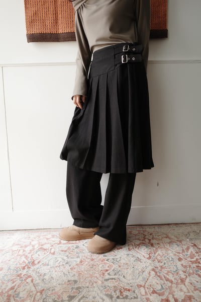 (special) 挺料毛呢百摺釦環褲裙6