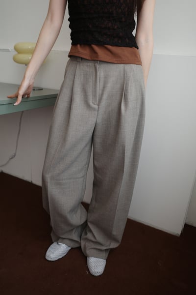 雙打摺織紋挺版西褲4