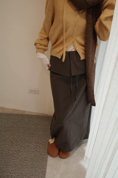 大折翻領直筒半裙1