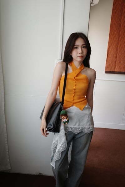交叉小排扣糖果色背心2